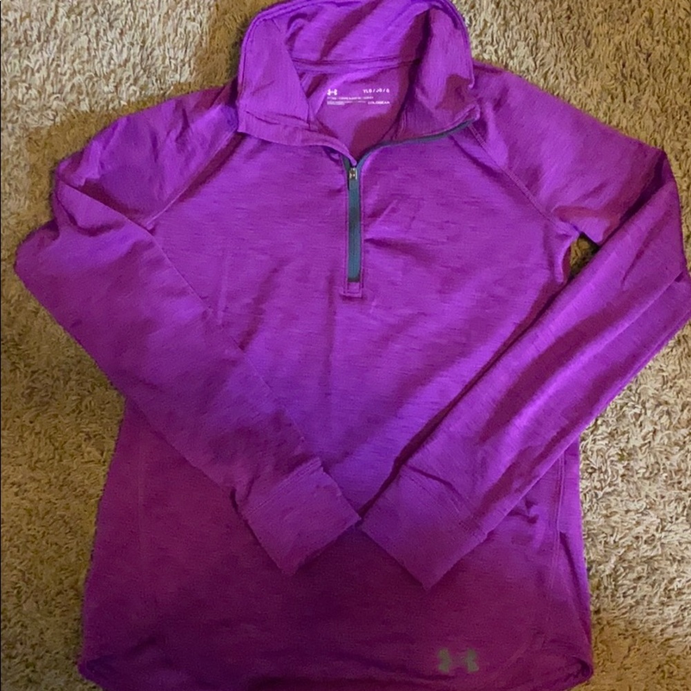 Purple Under Armour Coldgear Quarterzip (yL)
